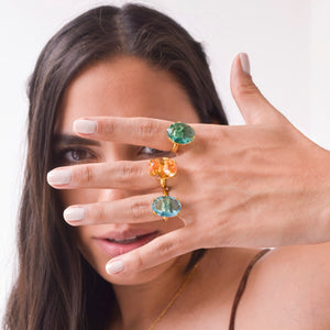Anillo Vitral Ovalo Azul