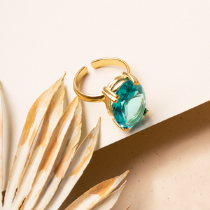 Anillo Vitral Ovalo Azul