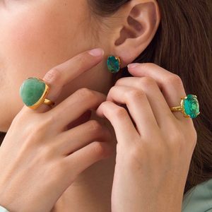 Aretes Vitral Ovalo Verde